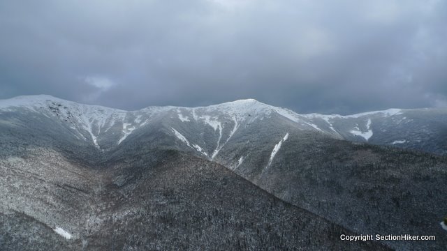 Mount Lincoln (center) in February