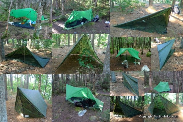 A Variety of Flat Tarp Pitches or "Shapes"