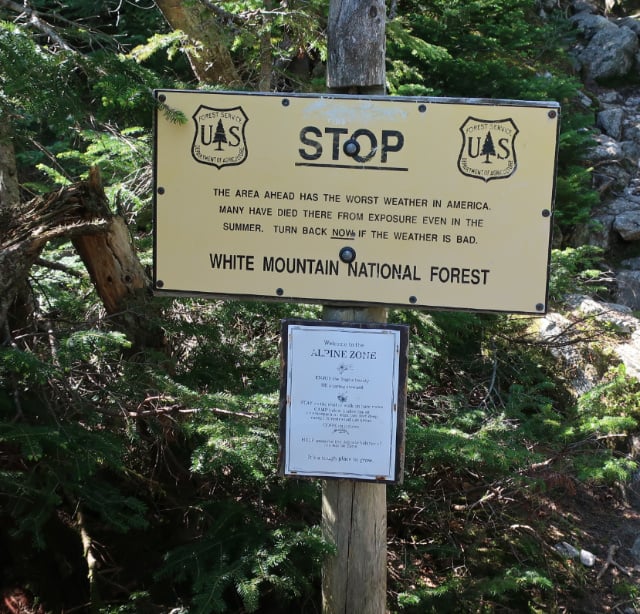 The weather is one of the biggest challenges in hiking the White Mountains